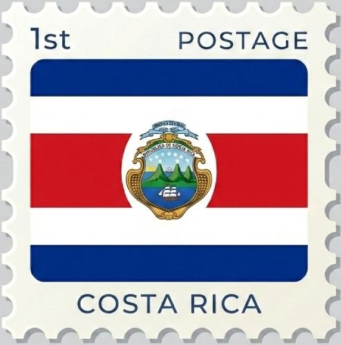 Estampica con la bandera de Costa Rica